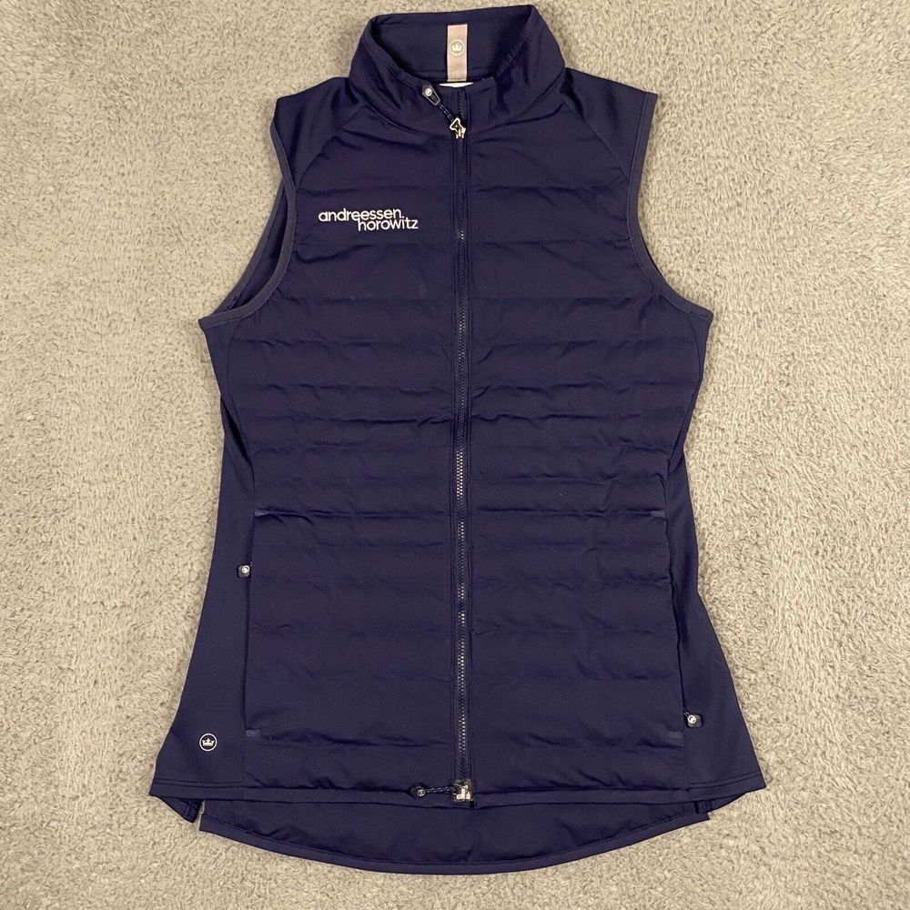 Peter Millar Vest Womens XS Fuse‎ Elite Puffer Full-Zip Golf Performance Blue